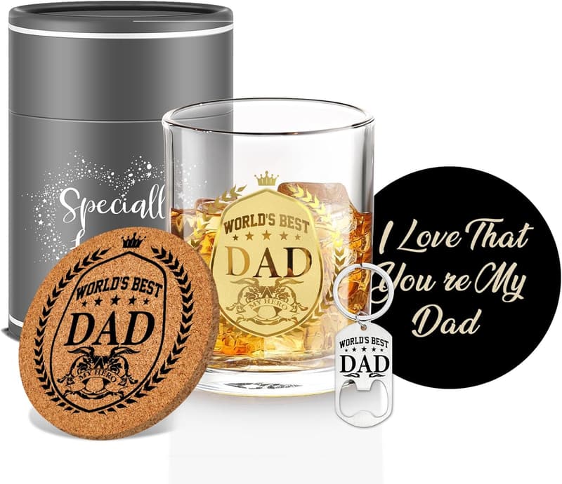 Personalized Whiskey Glass for Dad's Birthday or Father's Day