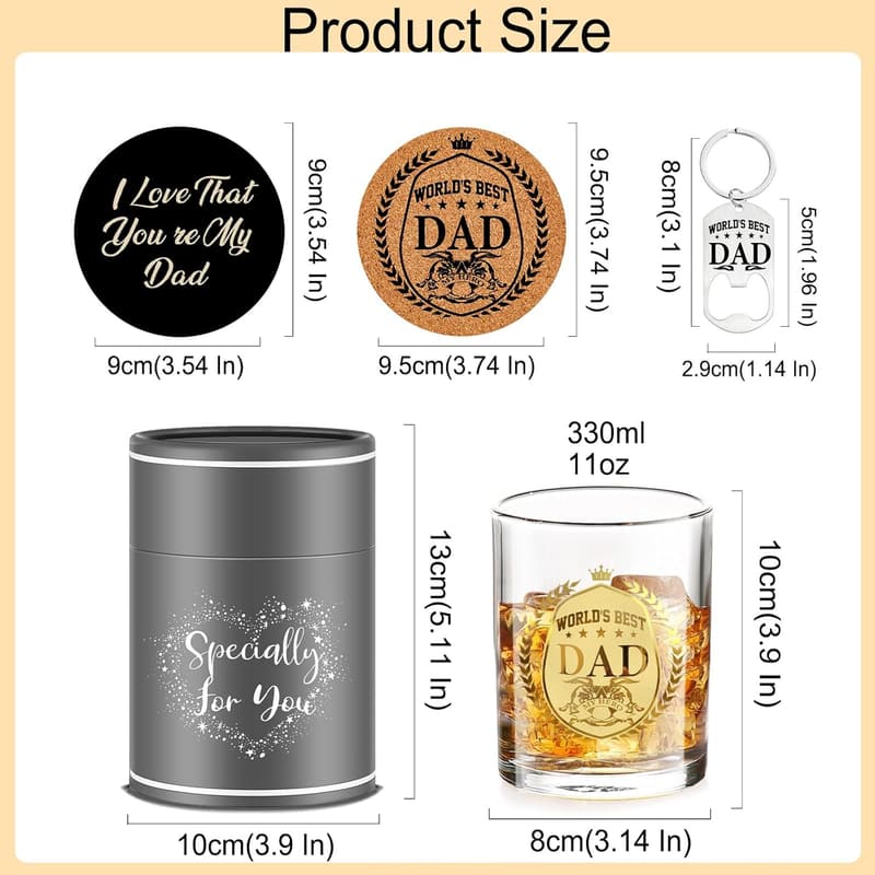 Personalized Whiskey Glass for Dad's Birthday or Father's Day
