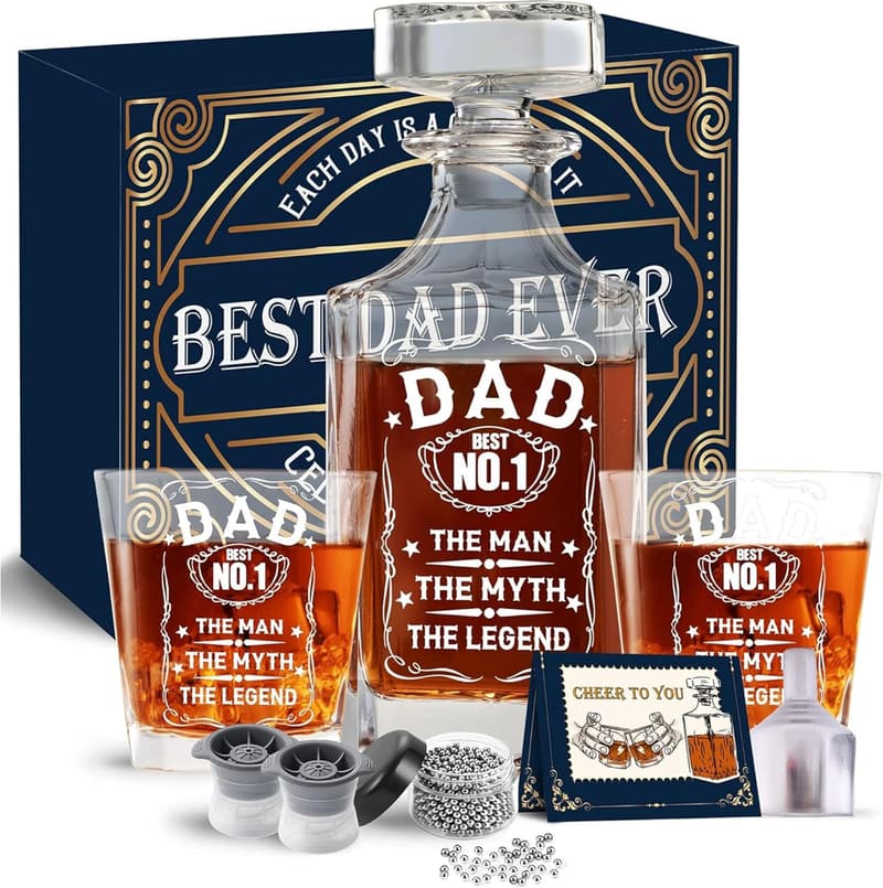 Fathers Day Exquisite Whiskey Decanter Set for Dad