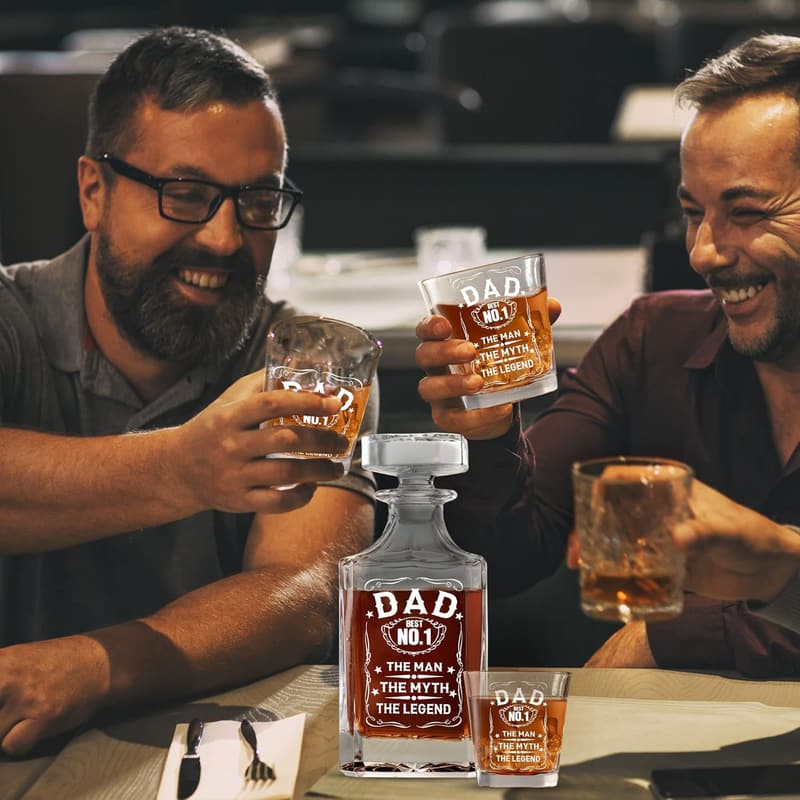 Fathers Day Exquisite Whiskey Decanter Set for Dad