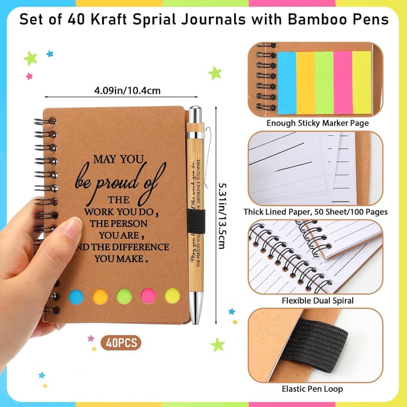 Employee Appreciation Inspirational Gift Set - Spiral Notebook & Pen