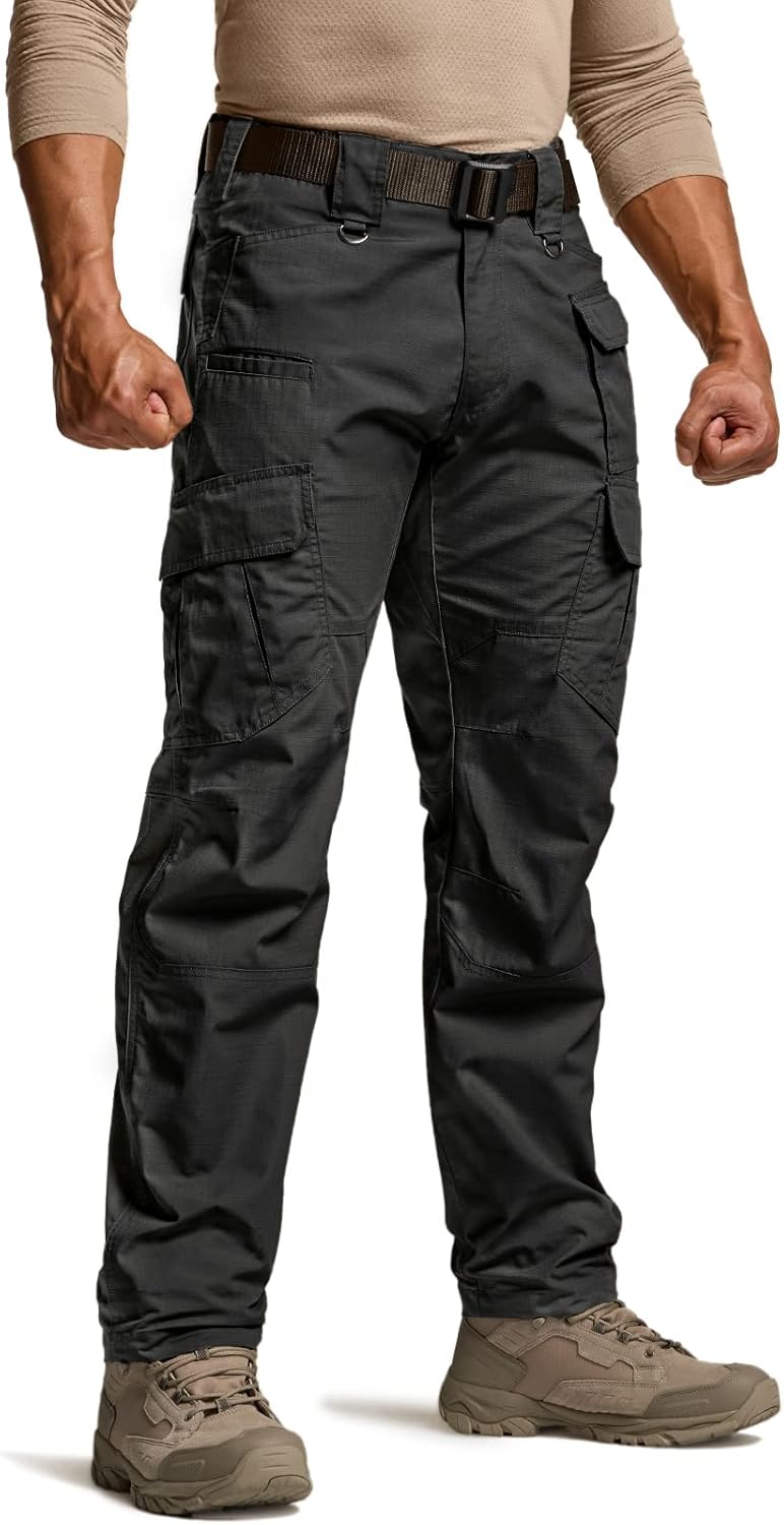 Men's Lightweight Tactical Cargo Pants - Water Resistant Ripstop