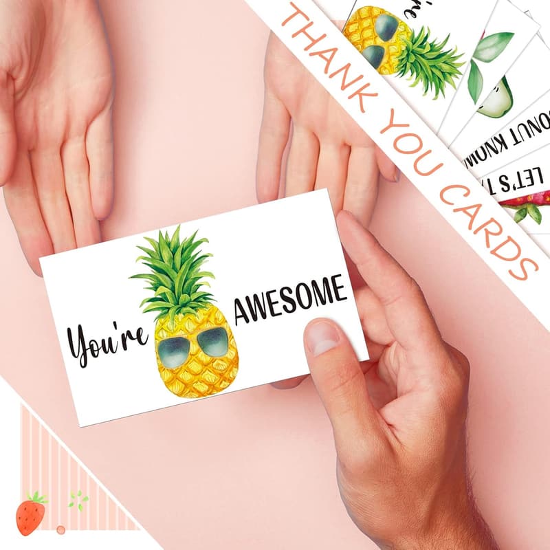 Employee Appreciation Thank You Cards - 210 Pcs Fruit Design