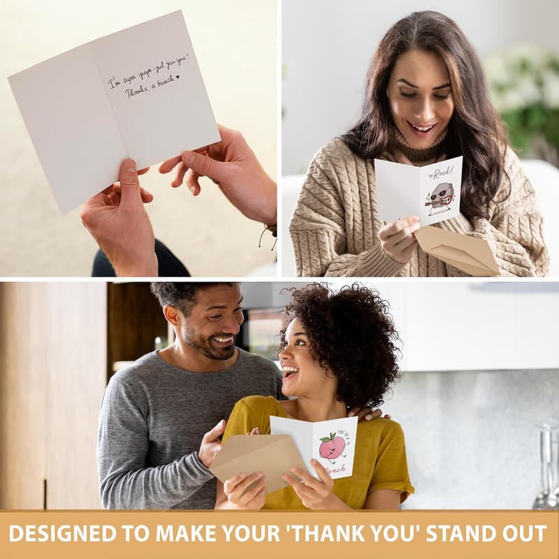 Teacher Appreciation Thank You Cards Set of 20 with Envelopes