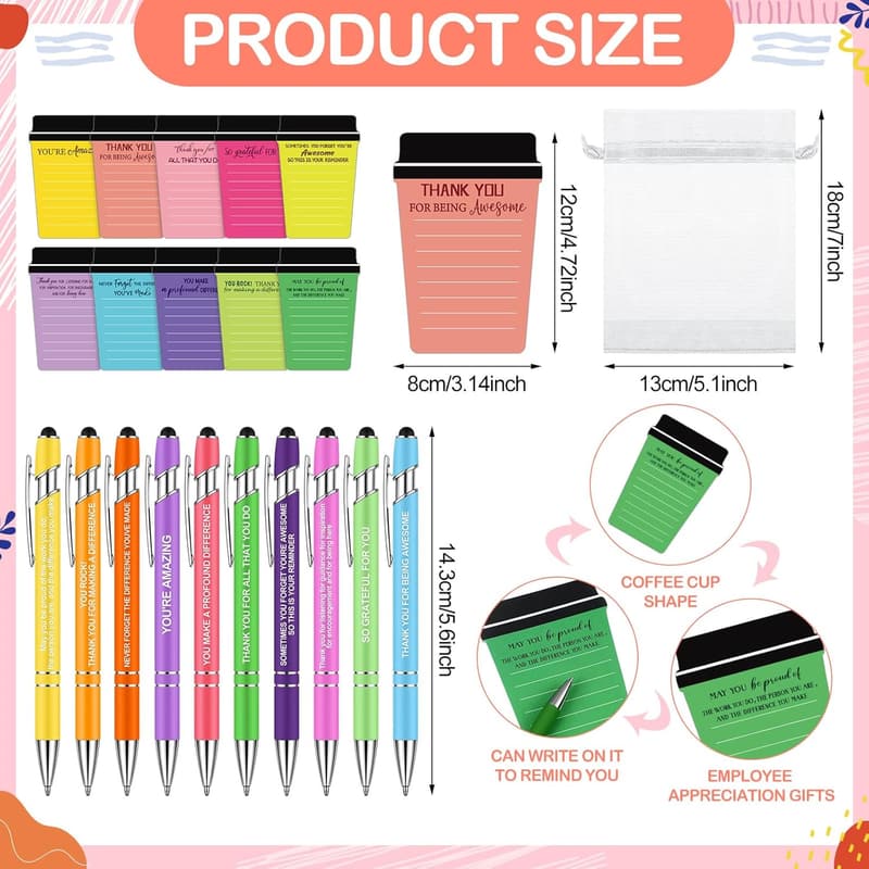 Graduation Gifts: 90 Pcs Thank You Notepads & Pens Set