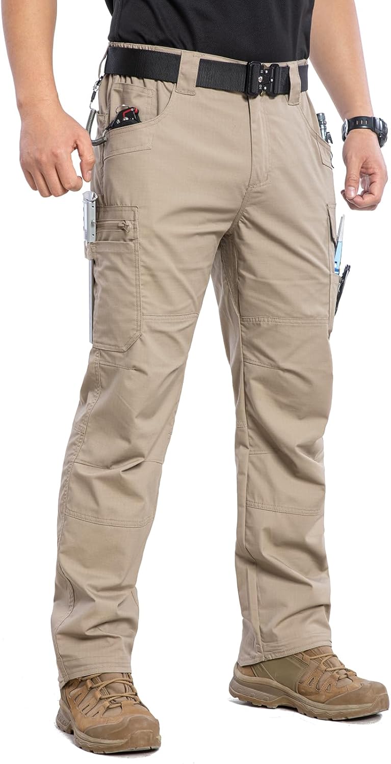 Men's Lightweight Water-Resistant Tactical Cargo Pants