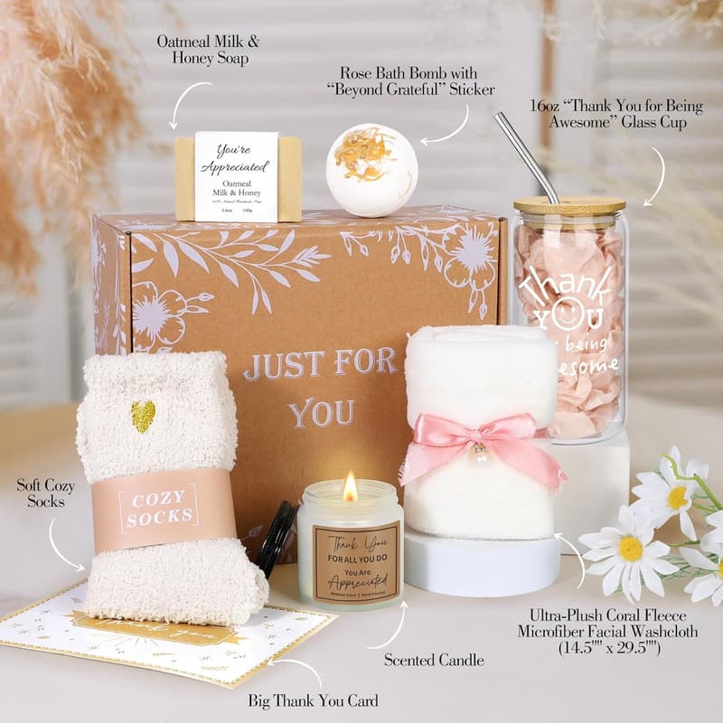 Thank You Gift Glass for Women – 16oz Appreciation Keepsake