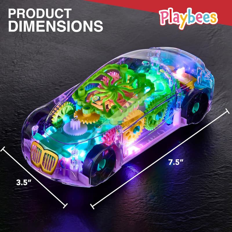 Light-Up Transparent Car Toy for Kids with Autism