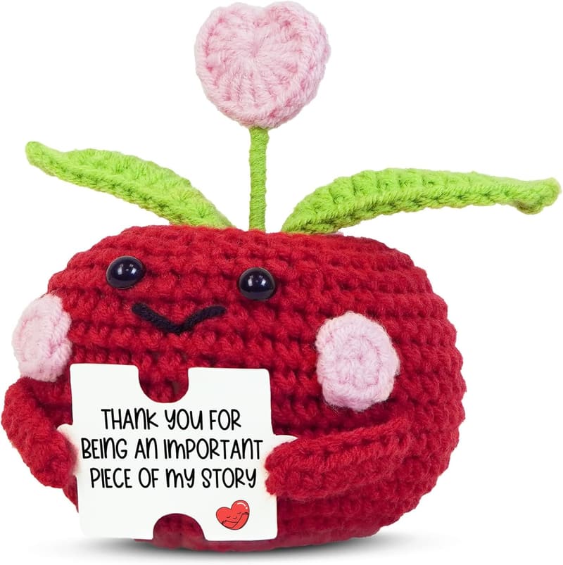 Teachers Day Mini Handmade Crochet Apple Gift for Women