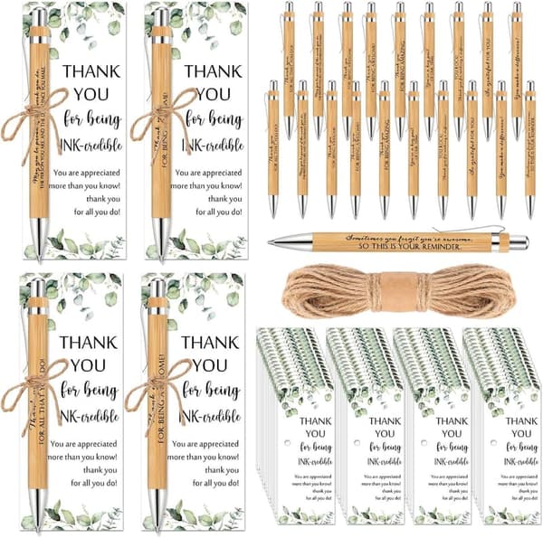 Graduation Gift Set: Bamboo Pens & Thank You Cards for Teachers