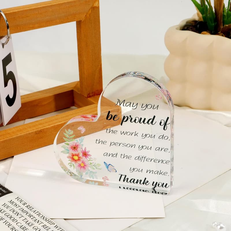 Thank You Gifts for Women - Acrylic Desk Decor for Coworkers