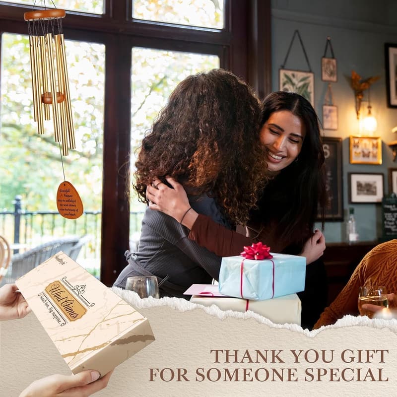 Engraved Thank You Wind Chime for Women & Friends