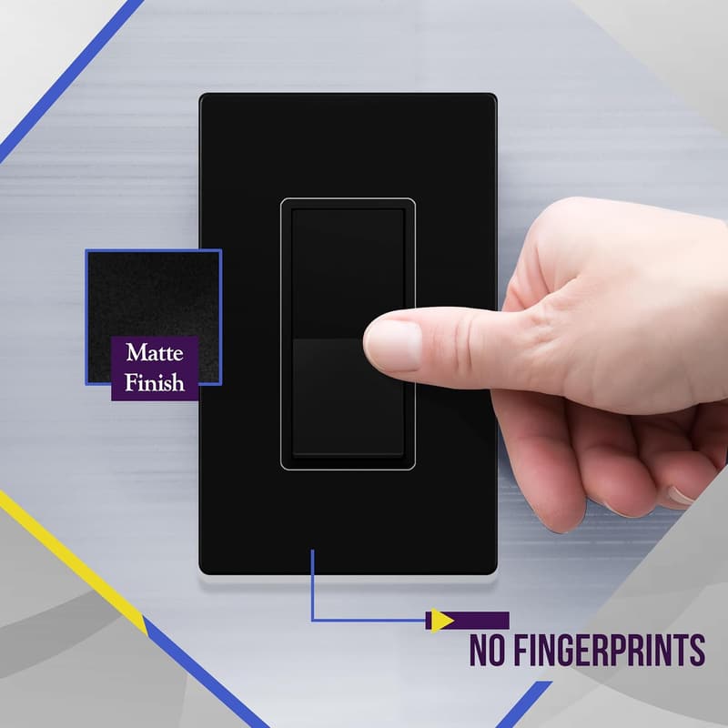 Matte Black Decorator Paddle Light Switch - 10 Pack