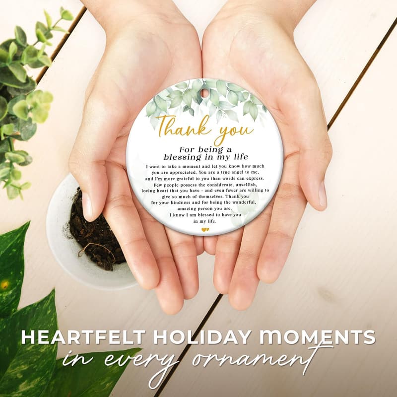 Thanksgiving Appreciation Ceramic Ornament for Women and Men