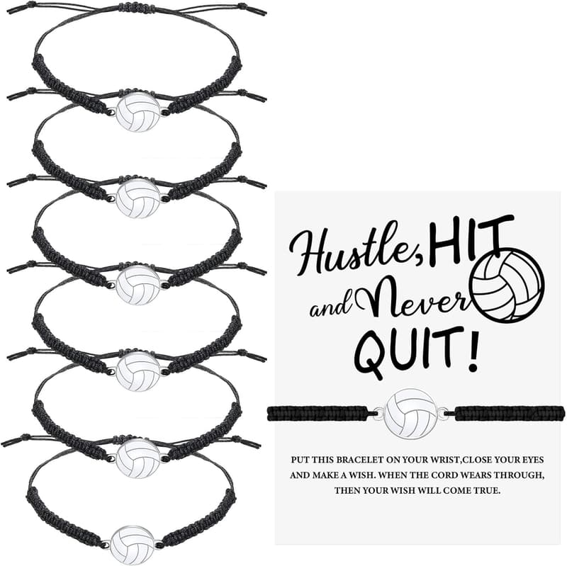 Volleyball Team Gifts: 12-Piece Adjustable Charm Bracelet