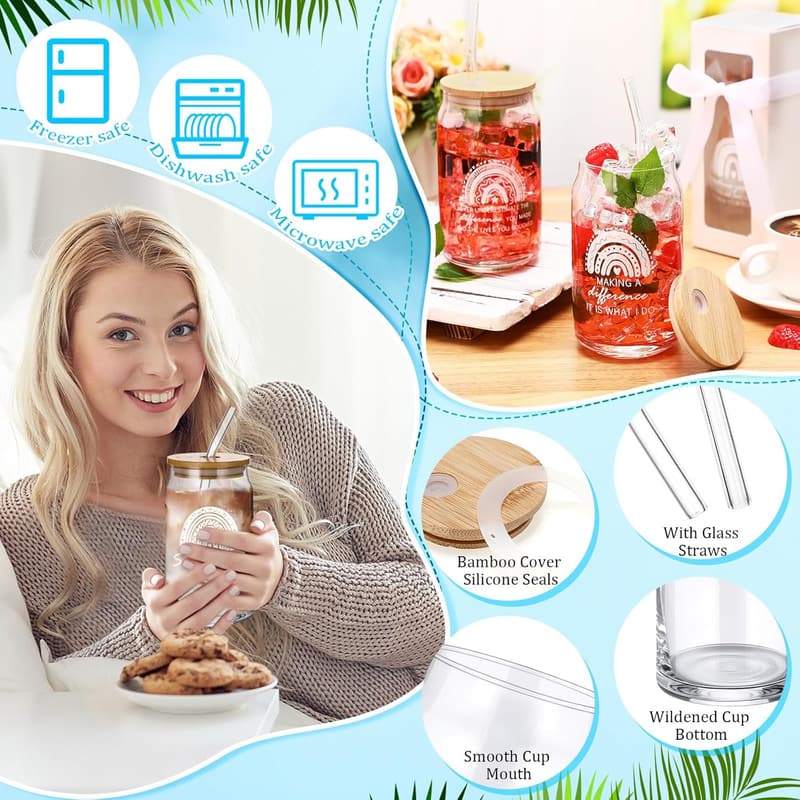 Employee Appreciation Rainbow Beer Glasses Gift Set for Staff