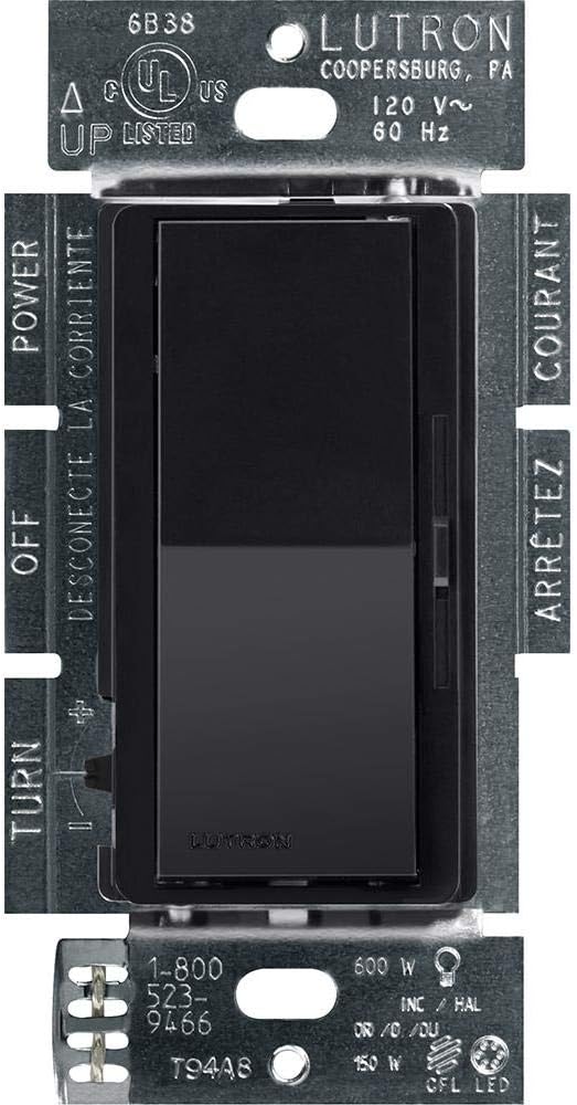 Lutron Diva 150W LED Dimmer Switch, Black, Single-Pole/3-Way