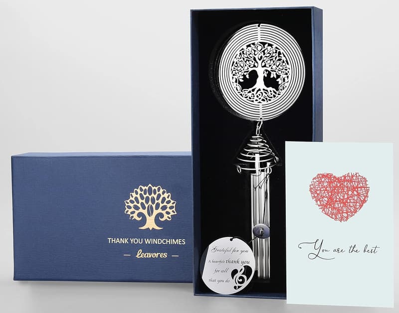 Thank You Wind Chimes with Tree of Life - Appreciation Gifts for Women
