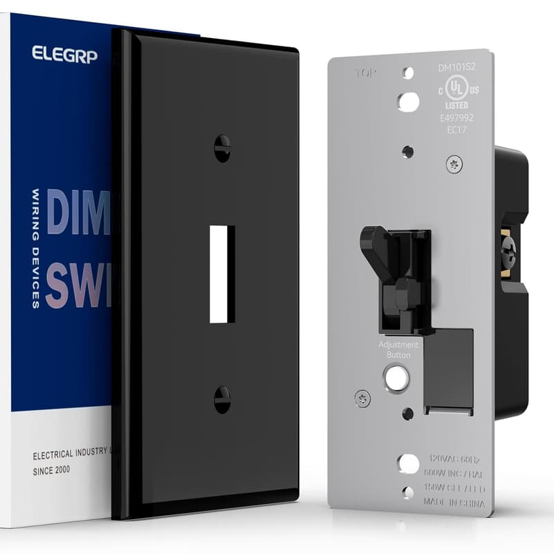 LED Dimmer Switch for Dimmable Bulbs, Single Pole, Black