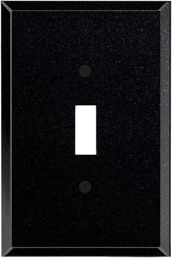 Black Glass Mirror Light Switch Cover Plate - Professional Quality