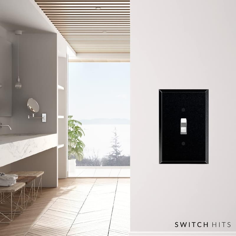 Black Glass Mirror Light Switch Cover Plate - Professional Quality