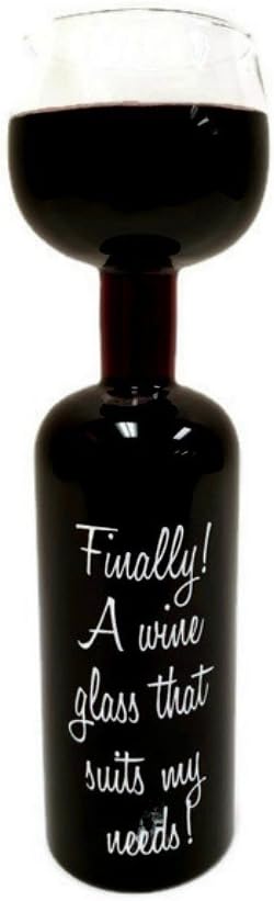 Wine O'Clock Wine Bottle Shaped Glass - Holds 750ml