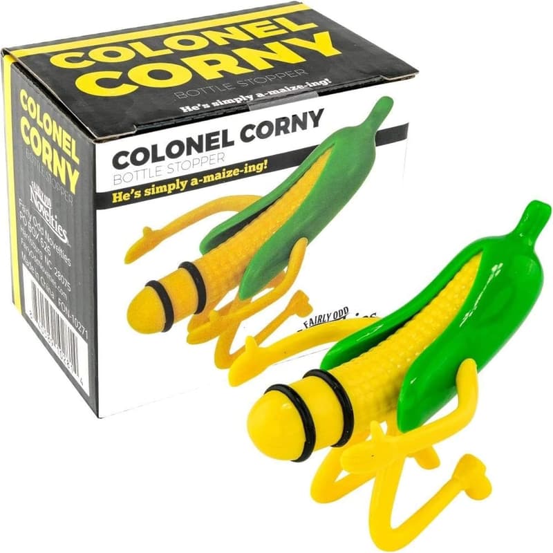 Funny Colonel Corn Bottle Stopper - Novelty Gag Gift