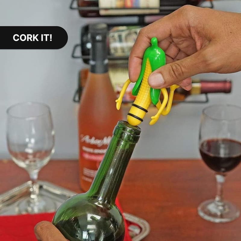 Funny Colonel Corn Bottle Stopper - Novelty Gag Gift