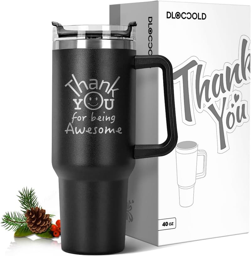 Employee Appreciation 40oz Tumbler with Handle - Black