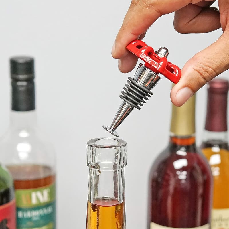 Novelty Faucet Wine Bottle Stopper – Red
