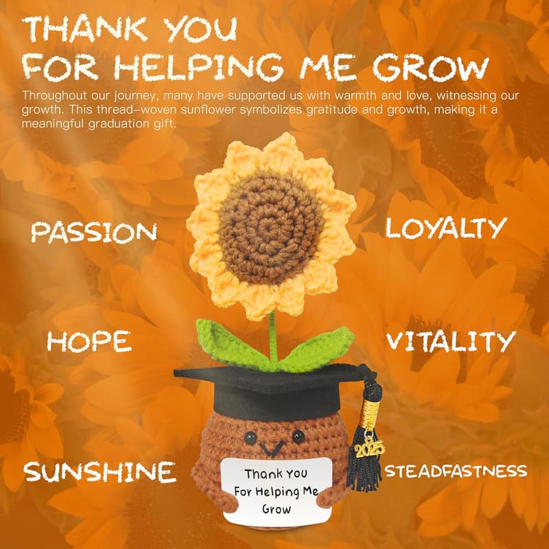 Handmade Crochet Sunflower Teacher Appreciation Gift