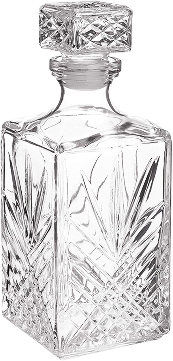 Sophisticated 33.75oz Diamond Whiskey Decanter with Starburst Detail