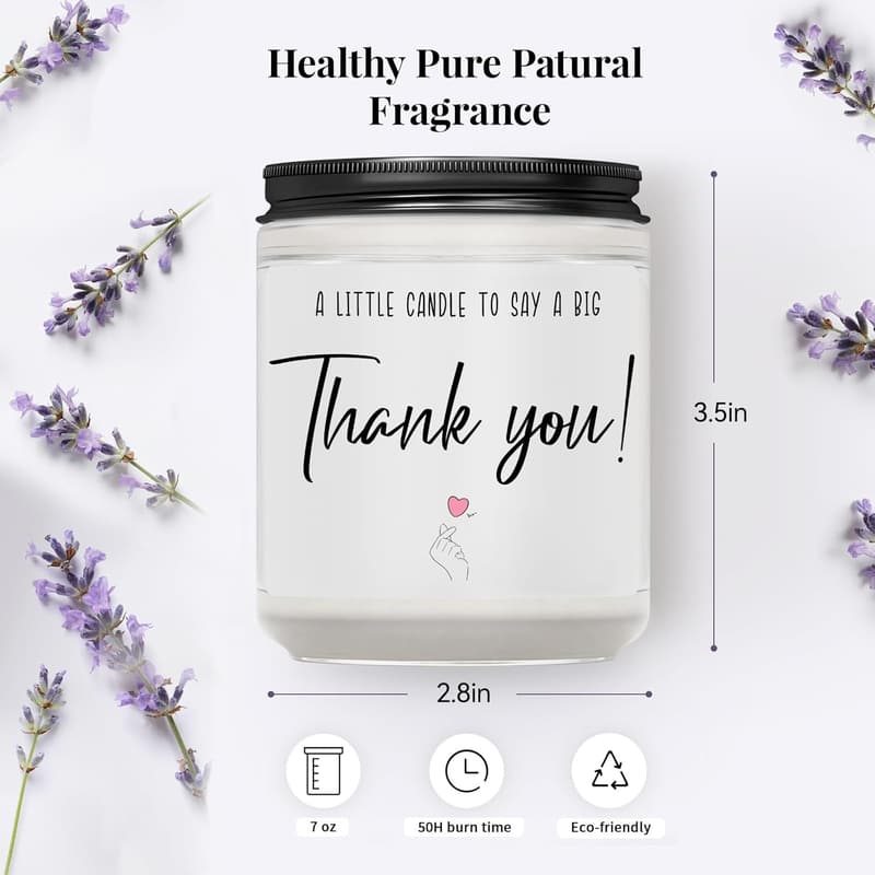 Lavender Wax Candle - Appreciation Gift for Women & Moms