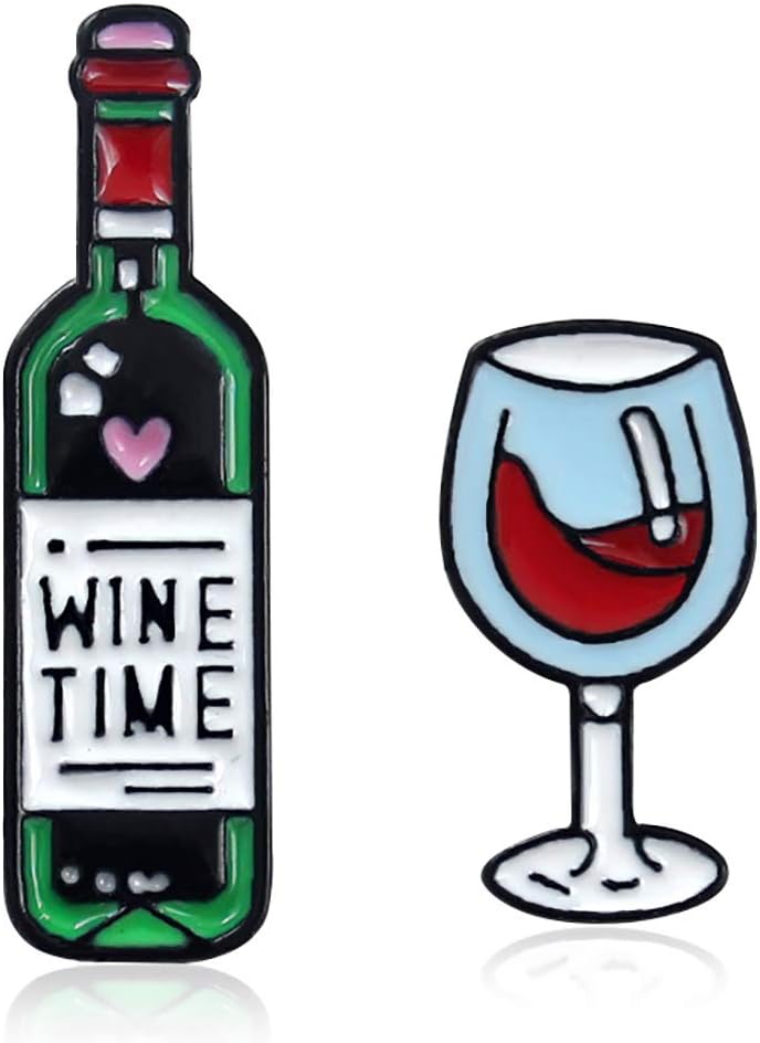 Wine Time Enamel Pins for Backpacks and Apparel