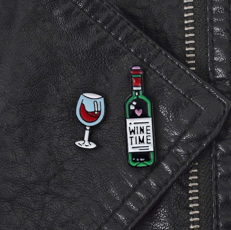 Wine Time Enamel Pins for Backpacks and Apparel