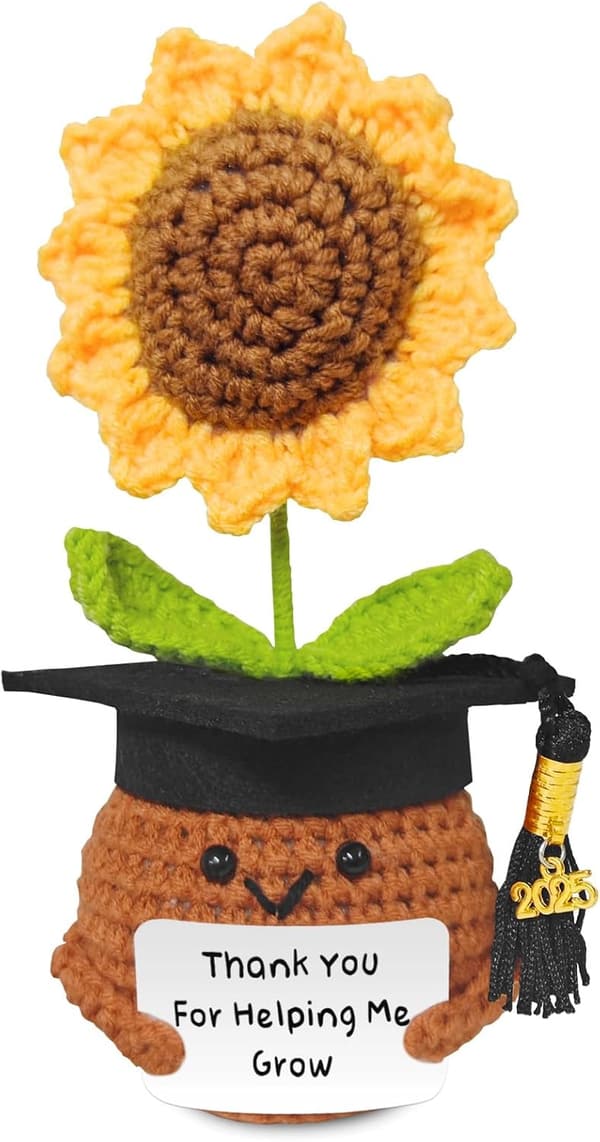 Handmade Crochet Sunflower for Teacher Appreciation Gifts