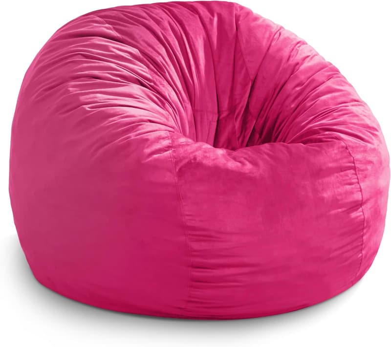 Giant Velvet Bean Bag Chair for Adults - Pink