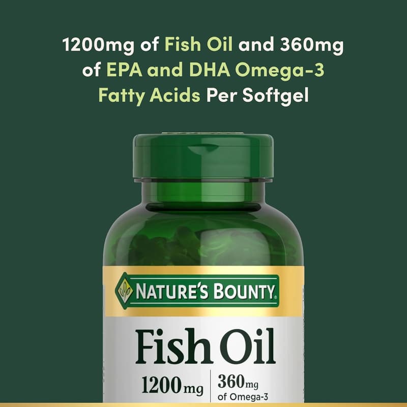 Nature's Bounty Omega-3 Fish Oil Supplements, 1200mg, 200 Softgels