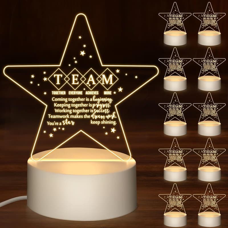 Employee Appreciation LED Night Light Lamp Set - 10 Pcs