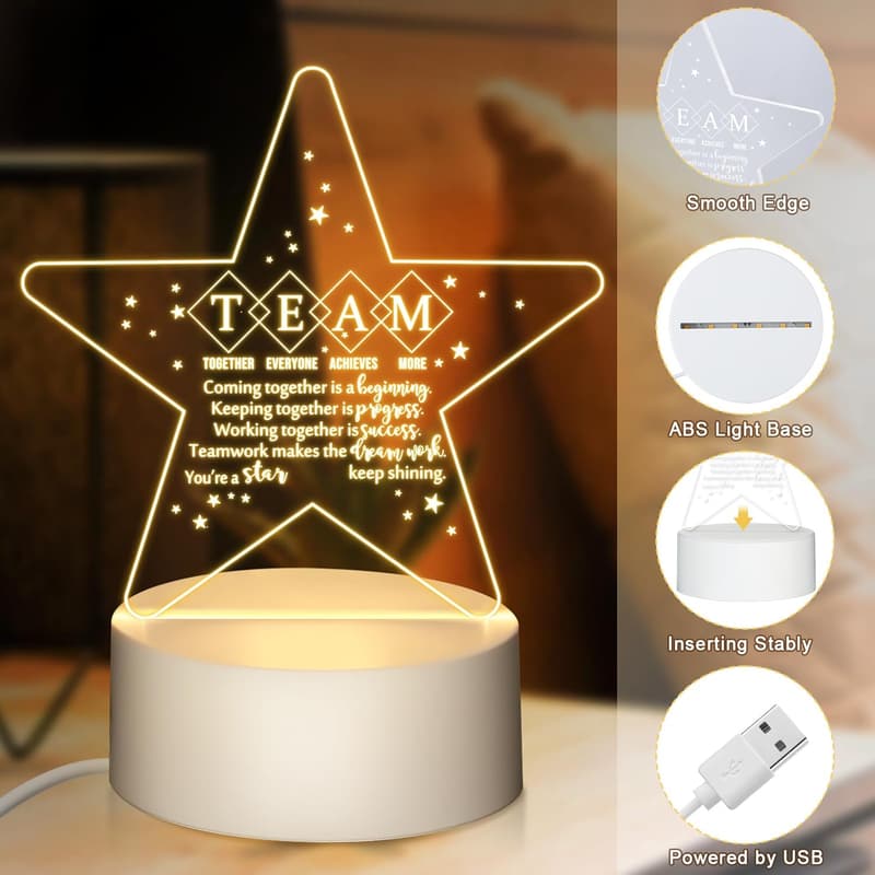 Employee Appreciation LED Night Light Lamp Set - 10 Pcs
