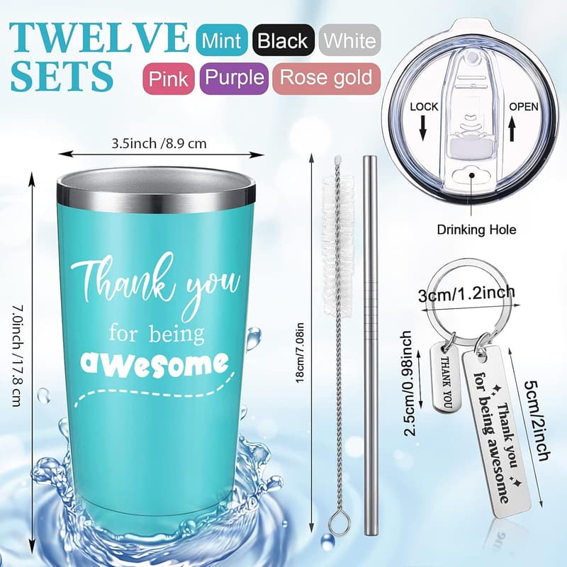 Inspirational 20 oz Stainless Steel Tumblers for Team Appreciation