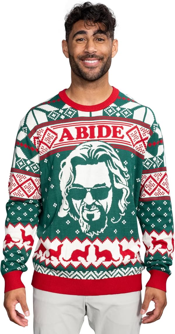 Dude Abide Bowling Ugly Christmas Sweater