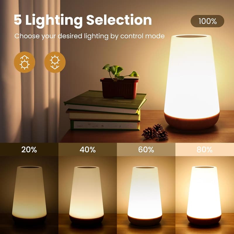 Dimmable Touch Night Light with 13 RGB Colors for Nursery
