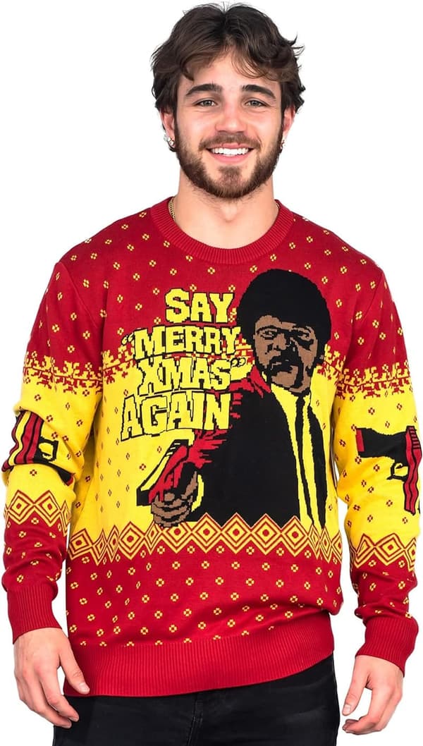 Pulp Fiction Merry Xmas Again Ugly Christmas Sweater