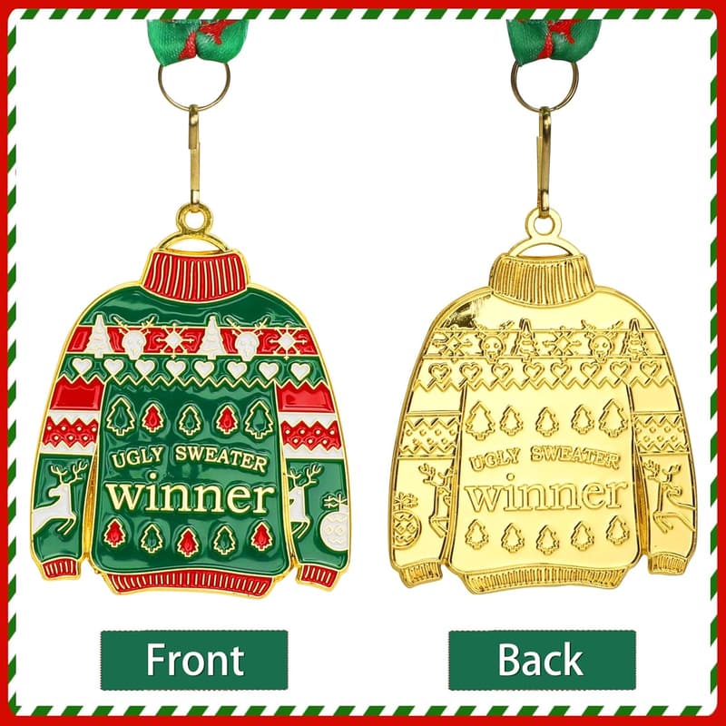Ugly Sweater Contest Award Medal with Neck Ribbon