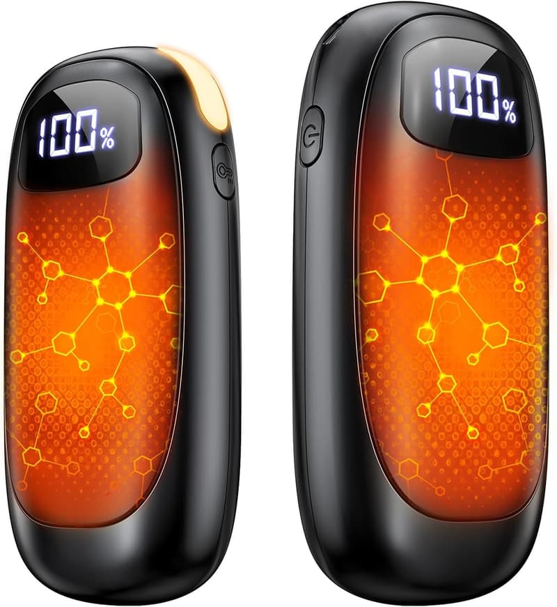 Rechargeable Hand Warmers - 2 Pack Dual-Sided Heater, 16 Hrs Heat