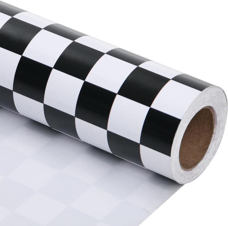 Race Car Checkered Flag Wrapping Paper Roll - 17