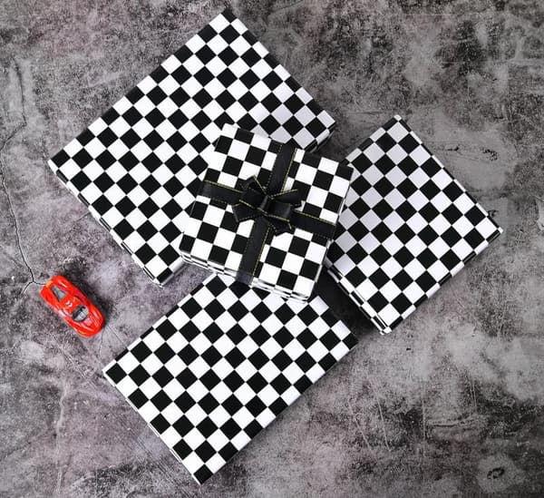 Race Car Checkered Flag Wrapping Paper Roll - 17