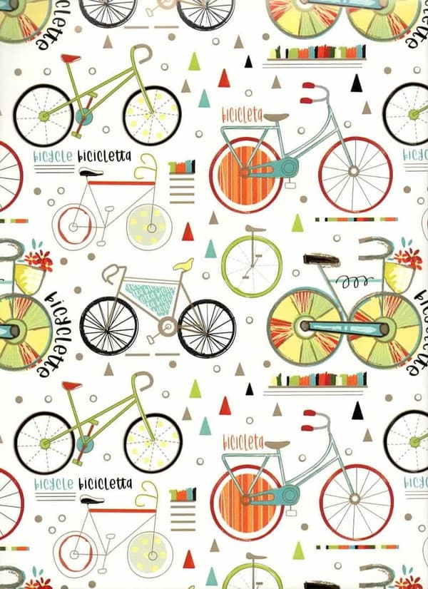 Bicycle Wrapping Paper Set - 4 Premium Sheets, 34 x 25 inches