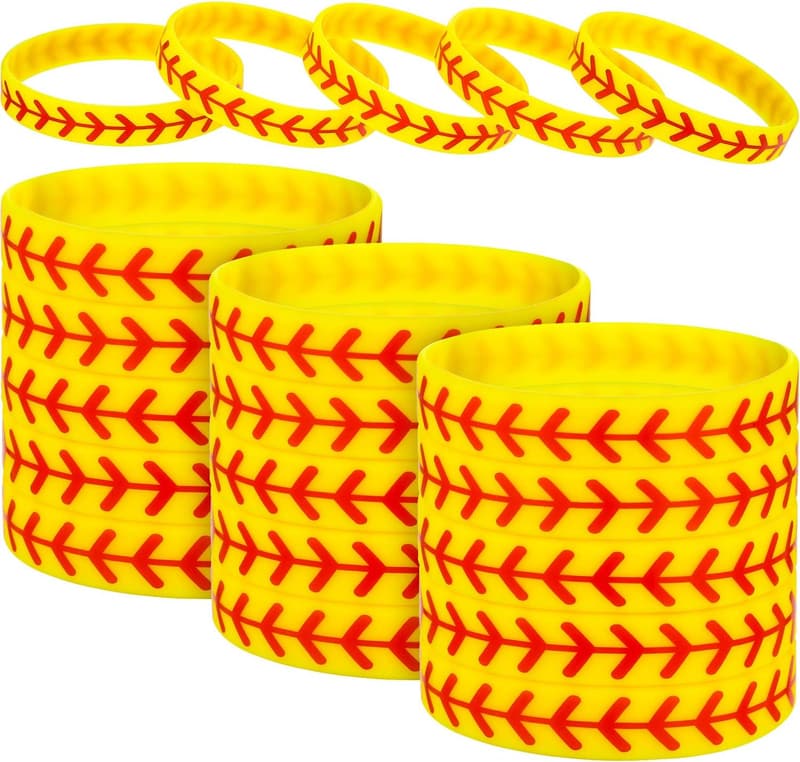 Softball Bracelet - Silicone Wristband Gift for Players